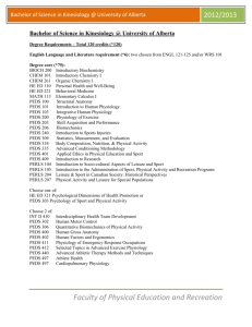 BScKIN Course List 2011 - Undergraduate Admissions