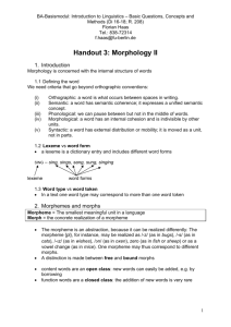 Handout Morphology