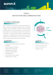 Step 3 – Motivation and Communication