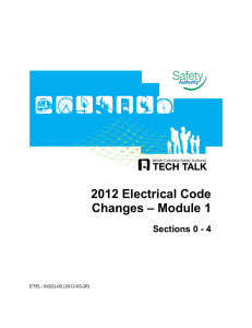2012 Electrical Code Changes – Module 1