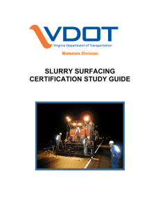 SLURRY SURFACING CERTIFICATION STUDY GUIDE