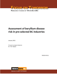 Assessment of beryllium disease risk in pre