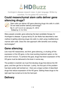 Could mesenchymal stem cells deliver gene silencing