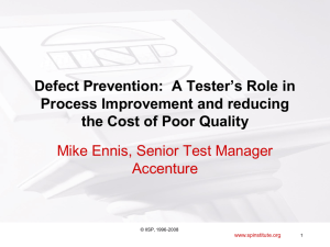 Defect Prevention - Chicago Quality Assurance Association