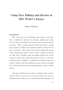 Using Peer Editing and Review in EFL Writer s Essays