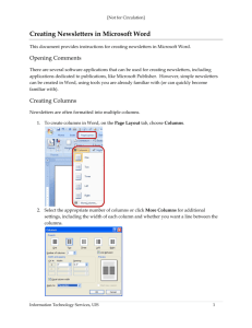 Creating Newsletters in Microsoft Word