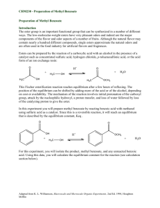 CHM230 - Preparation of Methyl Benzoate