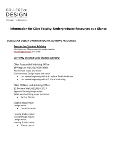 Information for CDes Faculty: Undergraduate Resources at a Glance