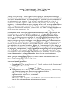 Research Paper Guidelines - Johnson County Community College