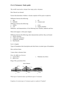 Ch. 6 (Volcanoes) Study guide