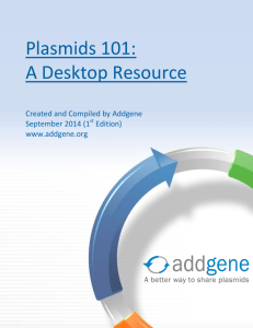 Plasmids 101: A Desktop Resource - University of San Diego Home