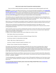 Transportation Leadership Academy Press Release