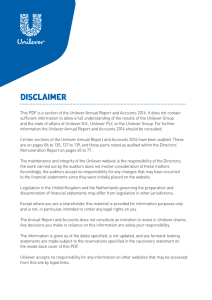 Unilever Annual Report and Accounts 2014 – Strategic Report