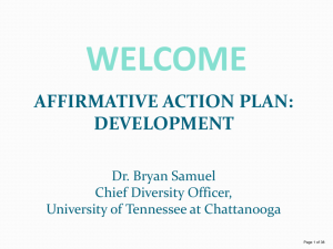 Affirmative Action Plan: Development