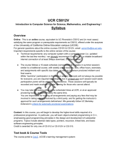 UCR CS012V Syllabus - University of California Online