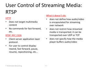 User Control of Streaming Media: RTSP