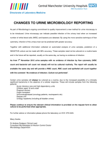 CHANGES TO URINE MICROBIOLOGY REPORTING