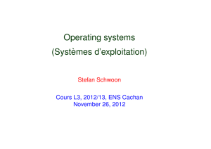 Operating systems (Syst`emes d'exploitation)