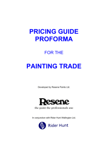 Pricing guide proforma