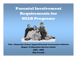 Parental Involvement Requirements for NCLB Programs