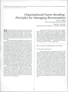 Organizational Frame Bending: Principles for Managing Reorientation