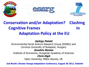 Clashing Cognitive Frames in Adaptation Policy at the EU