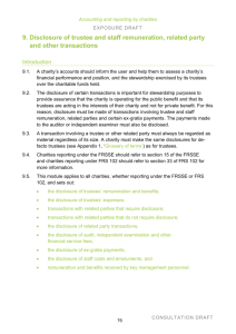 9. Disclosure of trustee and staff remuneration, related party and