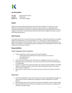 Job Description Kaplan Role Purpose Responsibilities