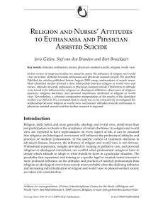 Religion and Nurses' Attitudes to Euthanasia and Physician Assisted