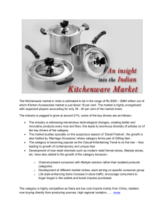 An insight into the Indian Kitchenware Market
