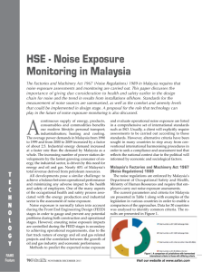 HSE - Noise Exposure Monitoring in Malaysia The Factories and