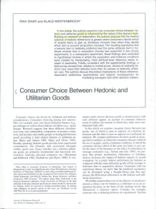 Consumer Choice Between Hedonic and Utilitarian
