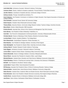 The attendee list - New England Board of Higher Education