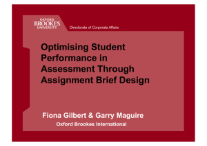 Assignment Brief Design - Oxford Brookes University