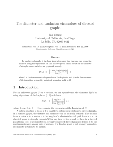 The diameter and Laplacian eigenvalues of directed graphs