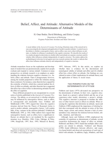 Belief, Affect, and Attitude: Alternative Models of the