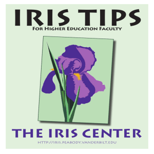 Tips for Faculty - The IRIS Center