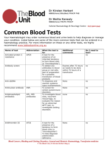 Common Blood Tests