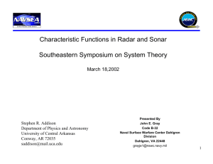 Characteristic Functions in Radar and Sonar - University Faculty