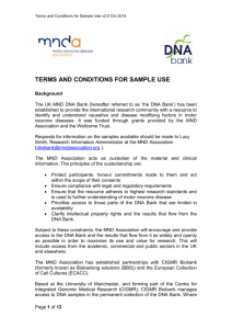 UK MND DNA Bank Terms and Conditions for