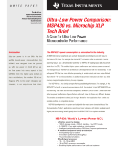 Ultra-Low Power Comparison: MSP430 vs. Microchip XLP Tech Brief