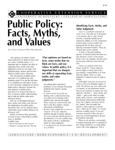 IP-20: Public Policy: Facts, Myths, and Values