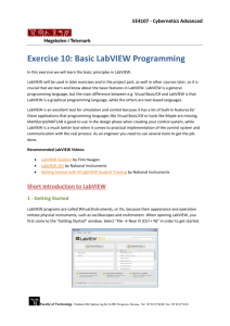Exercise 10: Basic LabVIEW Programming