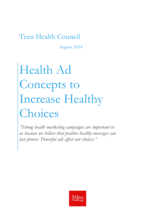 Health Ad Concepts to Increase Healthy Choices