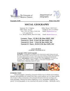 Course Outline - Geography, Department of