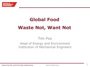 Global Food Waste Not, Want Not