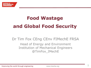 1 Food Wastage and Global Food Security