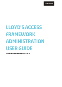 Lloyd's Access Framework Administration User Guide