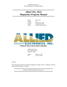 Allied NXG_DGS Diagnostics Program Manual