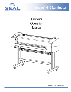 Image 410 Laminator Owner's Operation Manual